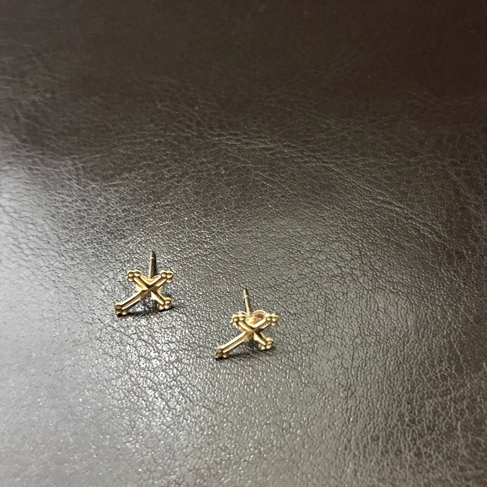 14k Gold cross earrings
